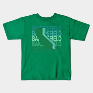 Bakersfield California Green Repeat Kids T-Shirt